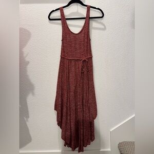 Free People Beach Sleeveless Knit Midi Dress w/ asymmetrical hem and belt